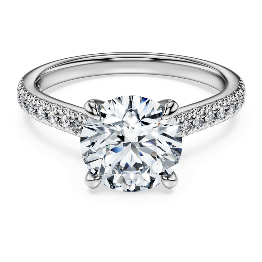 swarovski خاتم سوليتير eternity، ألماس مُصنع في المختبر بإجمالي 2 2 قيراط، شكل دائري، ذهب أبيض عيار 18