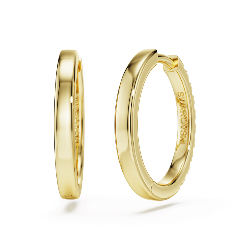 swarovski أقراط حلقية eternity، ألماس مُصنع في المختبر إجمالي 0 5 قيراط، شكل دائري، ذهب أصفر عيار 18 قيراط