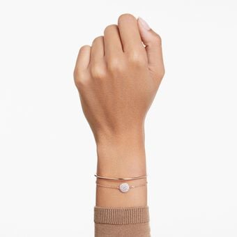 swarovski سوار sublima، لون أبيض، لمسة نهائية من الذهب الوردي عيار 18 قيراط