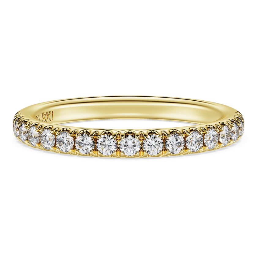 swarovski خاتم eternity، ألماس مُصنع في المختبر إجمالي 0 4 قيراط، شكل دائري، ذهب أصفر عيار 18 قيراط