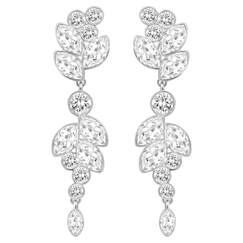 swarovski أقراط متدلية diapason، قطع متنوع، لون أبيض، طلاء روديوم