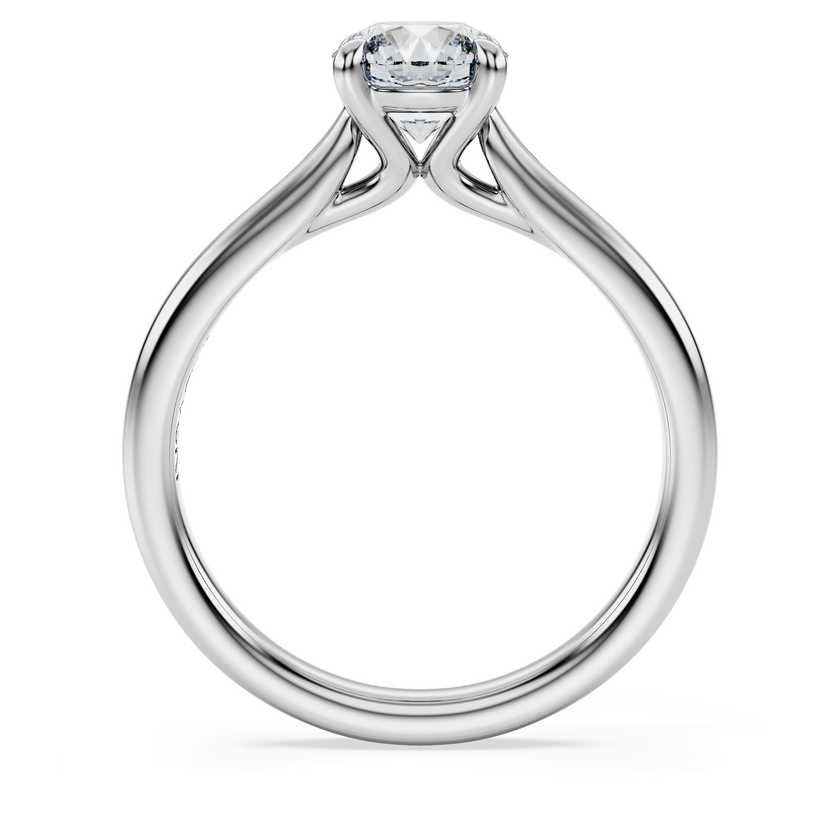 swarovski خاتم سوليتير eternity، أحجار ألماس مُصنعة في المختبر بإجمالي 1 قيراط، قطع مستدير، ذهب أبيض عيار 18