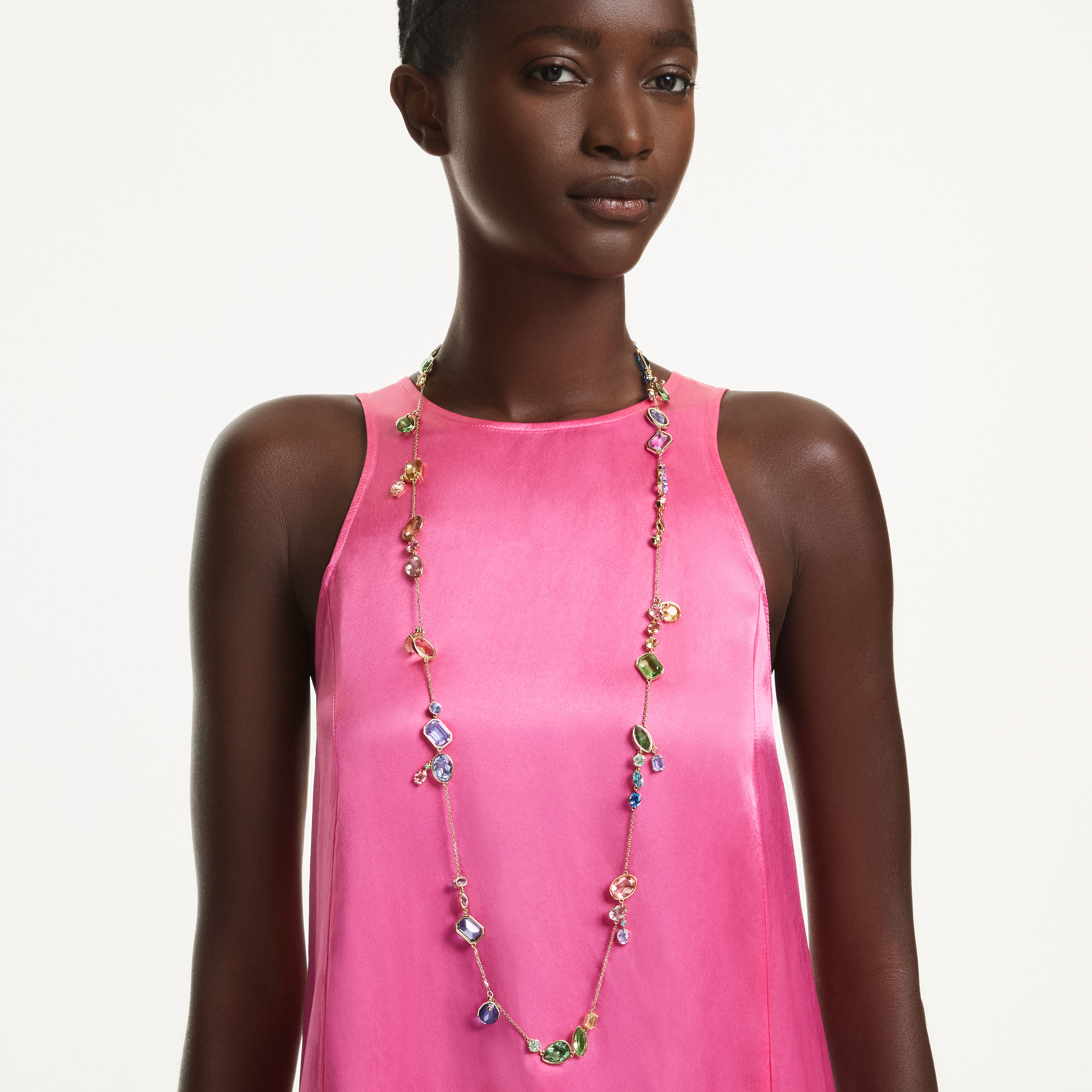 swarovski سلسلة gema، قطع متنوع، ألوان متعددة، طلاء باللون الذهبي