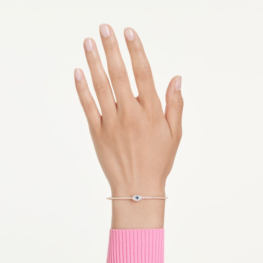 swarovski سوار symbolica، شكل عين، ألوان متعددة، طلاء باللون الذهبي الوردي