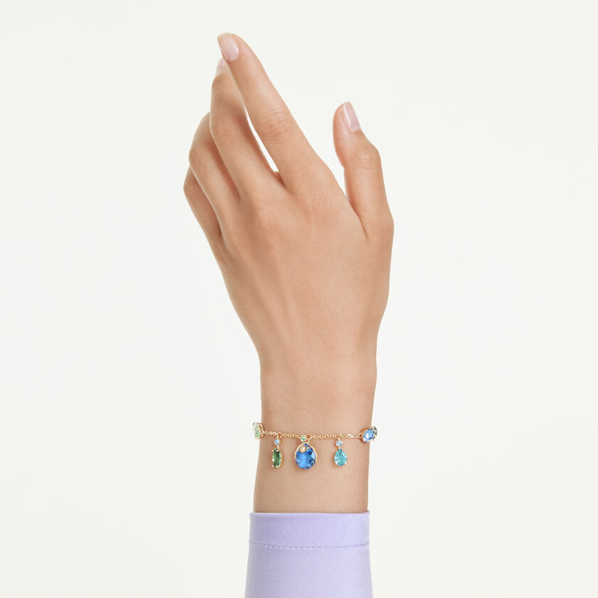 swarovski سوار gema، قطع متنوع، ألوان متعددة، طلاء باللون الذهبي