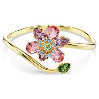 swarovski سوار idyllia، قطع متنوع، شكل زهرة، ألوان متعددة، طلاء باللون الذهبي