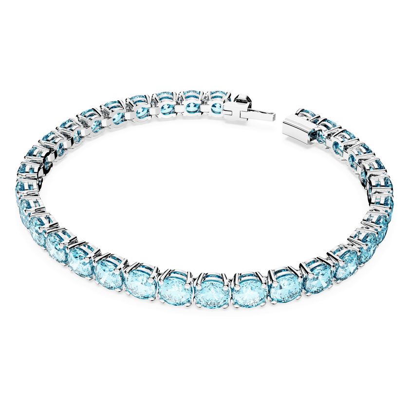 swarovski سوار matrix tennis، قطع مستدير، لون أزرق، طلاء روديوم
