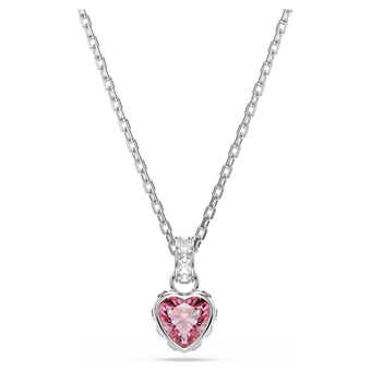swarovski قلادة chroma، قطع متنوع، لون وردي، طلاء روديوم