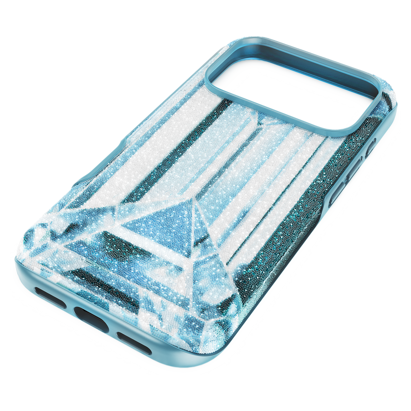 swarovski حافظة high للهاتف الذكي، تأثير كريستالي، iphone  17 pro، لون أزرق
