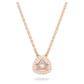 swarovski عقد millenia، لون أبيض، طلاء ذهبي وردي