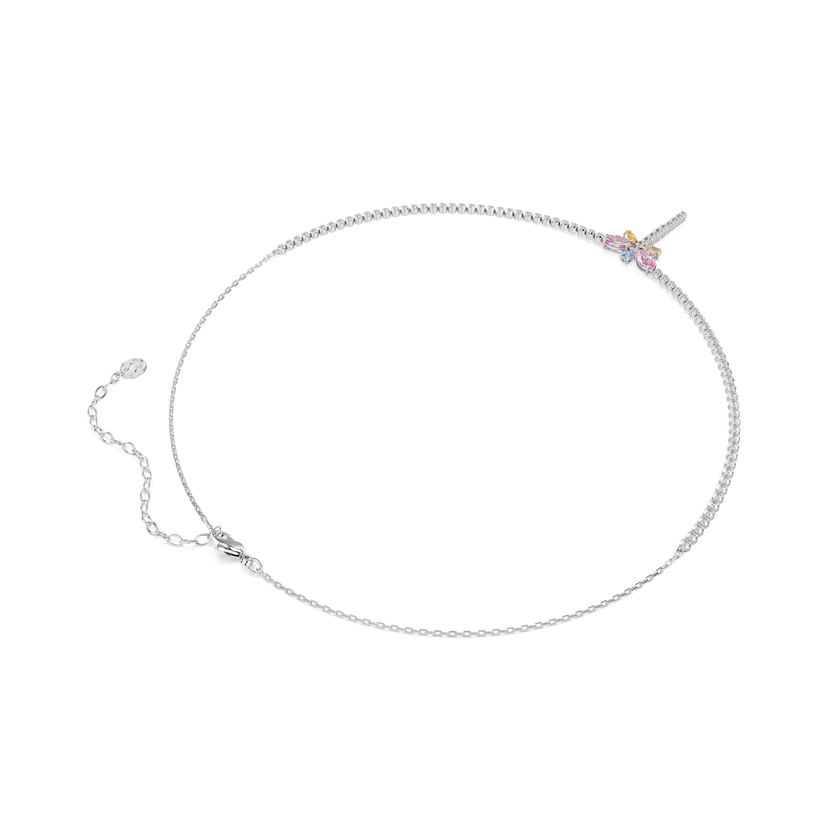 عقد ariana grande x swarovski tennis على شكل حرف y، قطع متنوع، شكل يعسوب، ألوان متعددة، طلاء روديوم