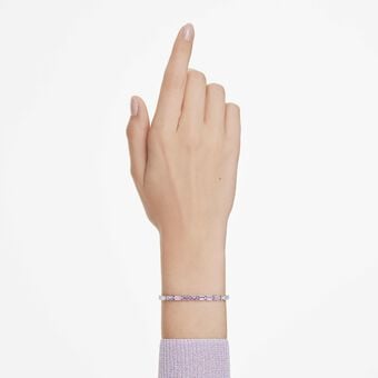 swarovski سوار matrix، قطع باغيت، لون أرجواني، طلاء روديوم