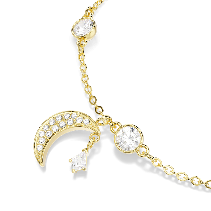 swarovski سوار symbolica، قطع مُستدير، قمر، لون أبيض، لمسة نهائية من الذهب عيار 18 قيراط