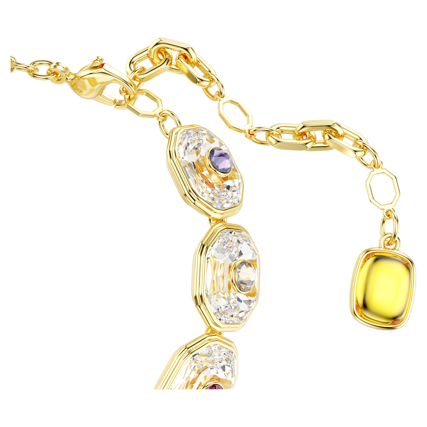 swarovski سوار choma tennis، قطع مُثَمَّن، ألوان متعددة، طلاء باللون الذهبي