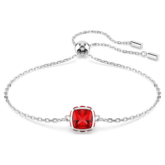 swarovski سوار birthstone، قطع مربع، july، لون أحمر، طلاء روديوم