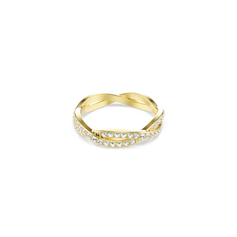 swarovski خاتم infinity، أحجار كريستال صغيرة متراصة، لون أبيض، طلاء باللون الذهبي