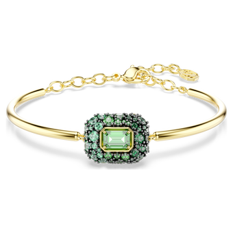 swarovski سوار sublima، قطع مثمن، لون أخضر، لمسة نهائية من الذهب عيار 18 قيراط