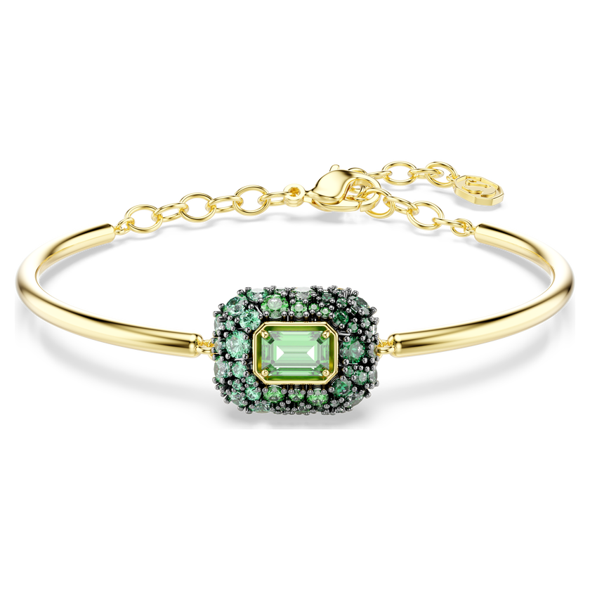 swarovski سوار sublima، قطع مثمن، لون أخضر، لمسة نهائية من الذهب عيار 18 قيراط