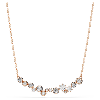 swarovski constella necklace  round cut  white  18k rose gold finish