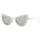نظارة شمسية، تصميم ميز، على شكل عين قط، SK7011EL، لون أبيض