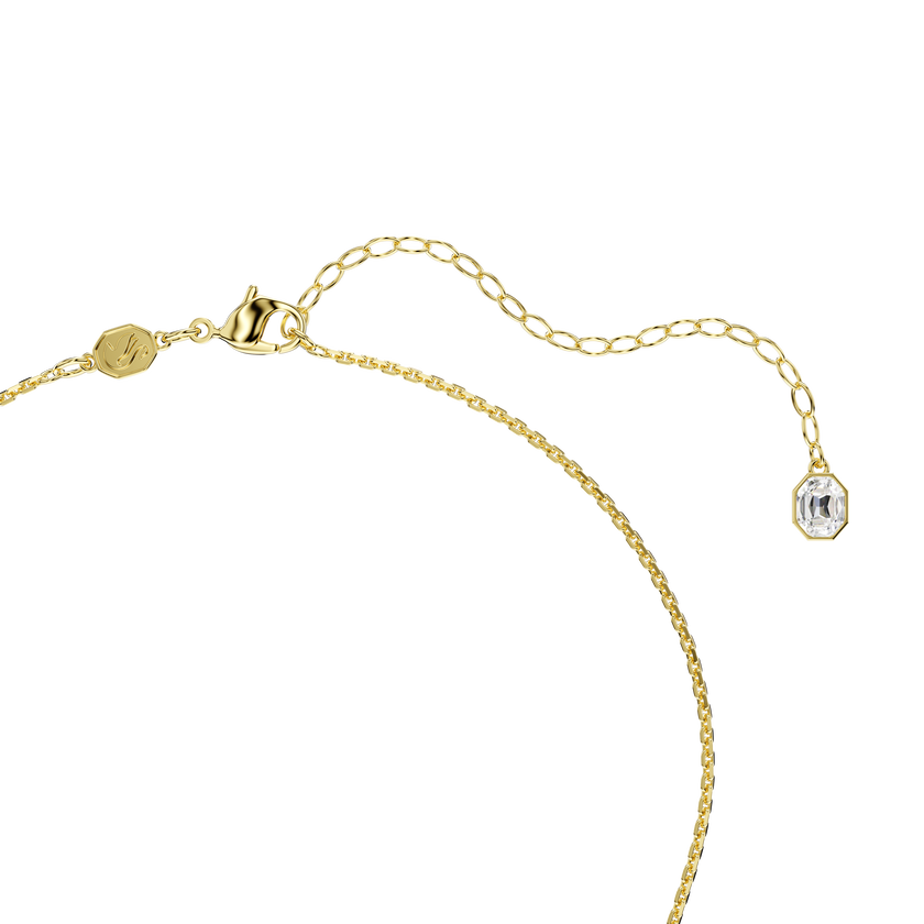 swarovski عقد gema على شكل حرف y، قطع متنوع، ألوان متعددة، طلاء باللون الذهبي