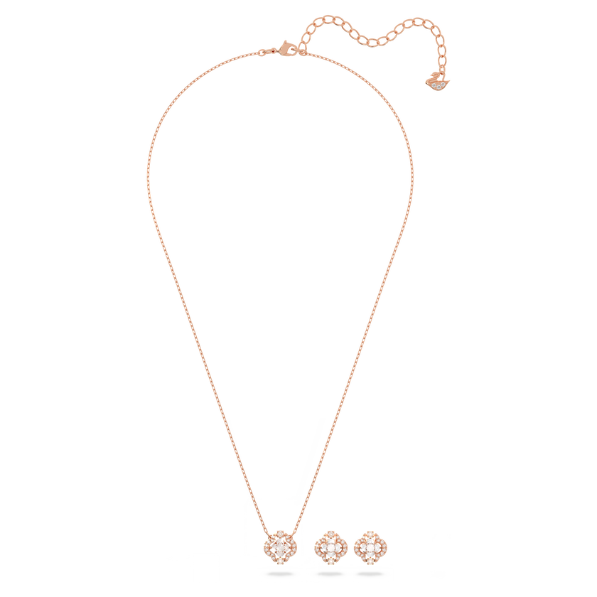 swarovski طقم sparkling dance من سواروفسكي، لون أبيض، طلاء ذهبي وردي
