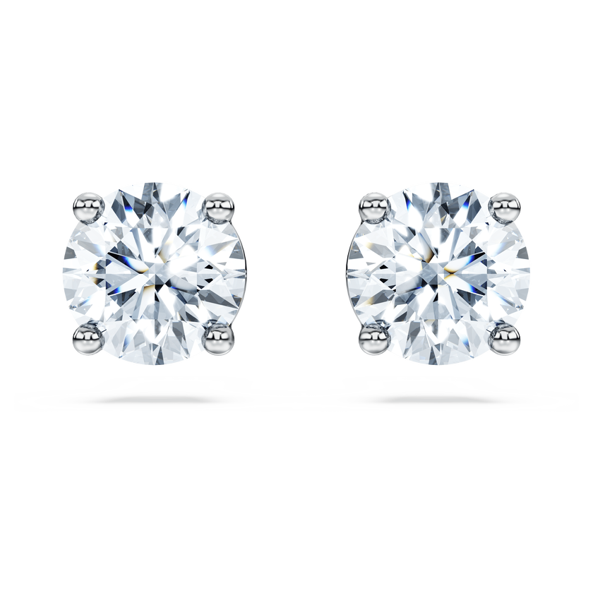 swarovski أقراط دبوسية eternity، أحجار ألماس مُصنعة في المختبر بإجمالي 2 قيراط، ذهب أبيض عيار 18