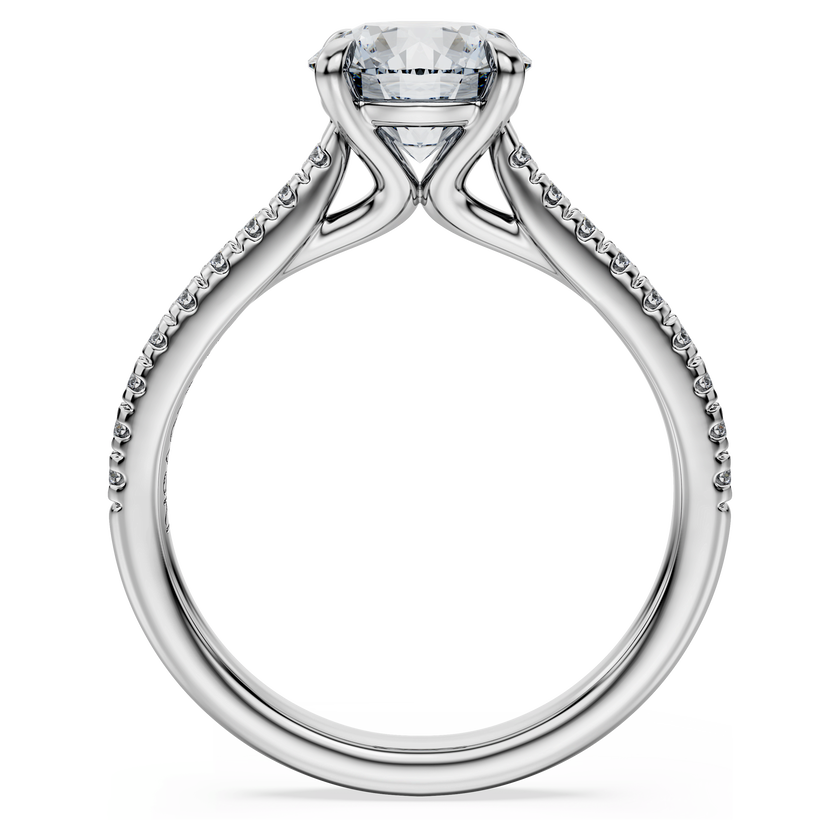 swarovski خاتم سوليتير eternity، ألماس مُصنع في المختبر بإجمالي 1 7 قيراط، شكل دائري، ذهب أبيض عيار 18
