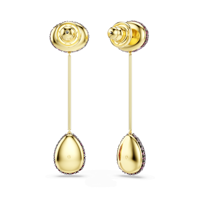 swarovski أقراط متدلية sublima، قطع على شكل كمثرى، لون أحمر، لمسة نهائية من الذهب عيار 18 قيراط