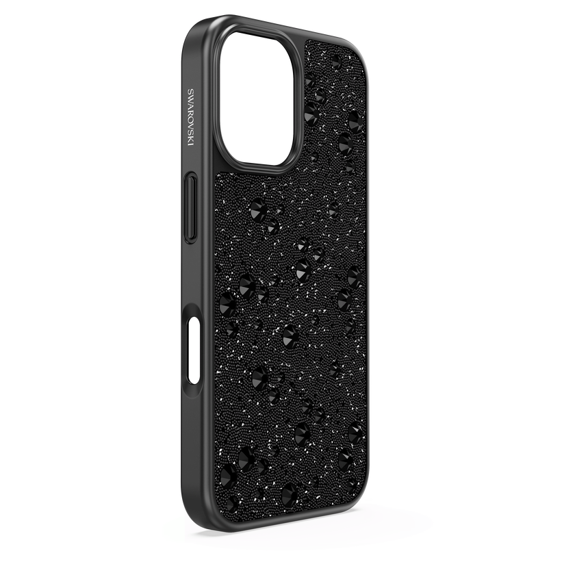 swarovski حافظة هاتف ذكي high، تصميم متباين، iphone  16، لون أسود