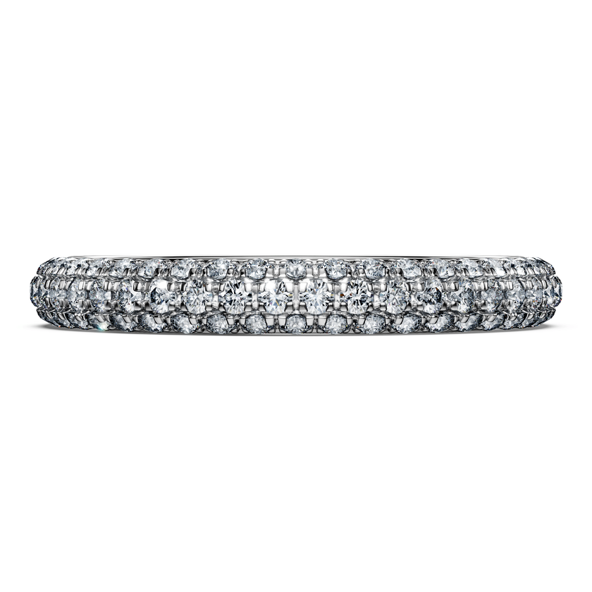 swarovski خاتم eternity، ألماس مُصنع في المختبر إجمالي 0 75 قيراط، شكل دائري، ذهب أبيض عيار 18