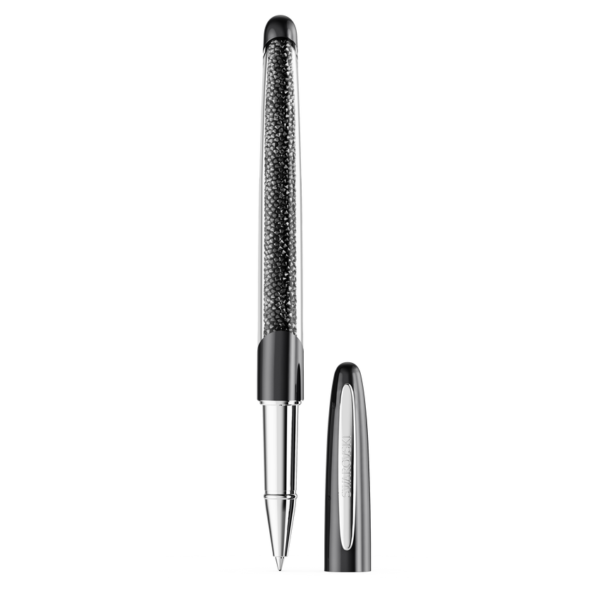swarovski قلم حبر جاف crystalline nova، لون أسود، طلاء كروم