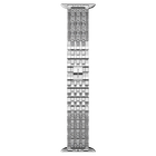 swarovski سوار نسائي رفيع برَّاق يناسب الساعة الذكية apple watch ، لون فضي، ستانلس ستيل