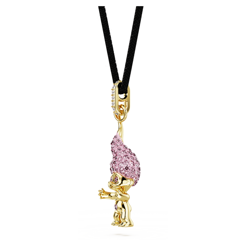 swarovski طقم good luck trolls، قزم، لون وردي، طلاء باللون الذهبي