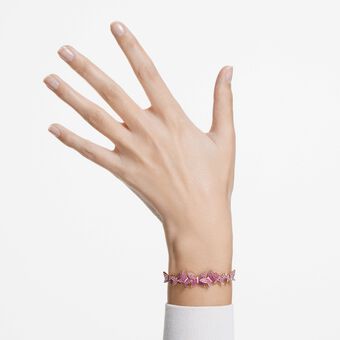 swarovski سوار idyllia lilia، شكل فراشة، لون وردي، لمسة نهائية من الذهب الوردي عيار 18 قيراط
