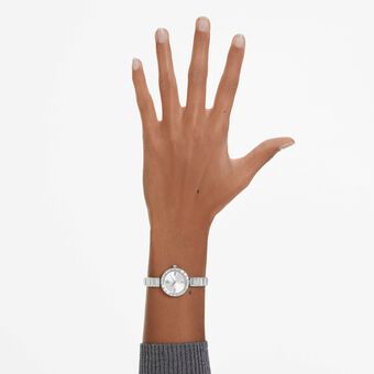 swarovski ساعة matrix bangle، صناعة سويسرية، سوار كريستال، لون أبيض، ستانلس ستيل