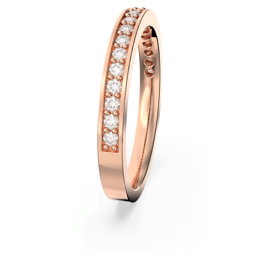 swarovski خاتم matrix، لون أبيض، طلاء ذهبي وردي