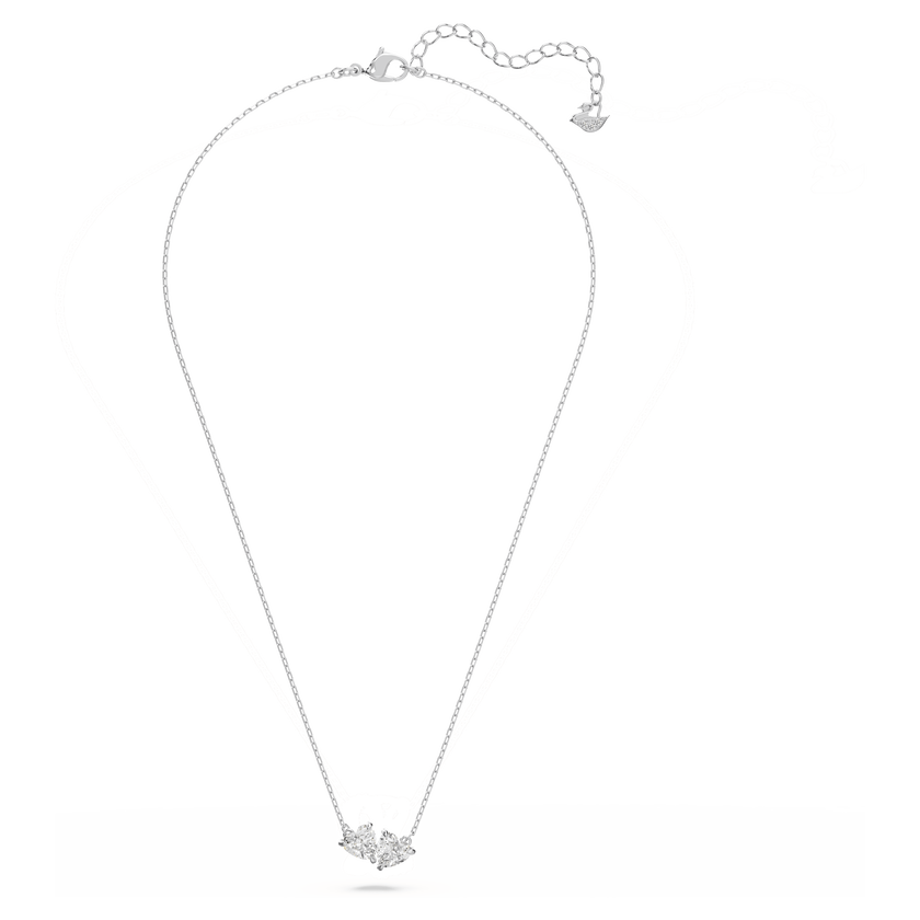 swarovski عقد mesmera، على شكل قلب، لون أبيض، طلاء روديوم
