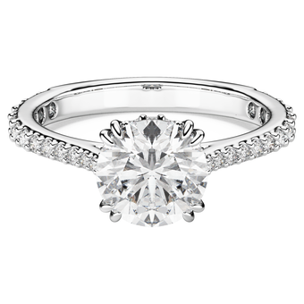 swarovski خاتم كوكتيل stilla، قطع مستدير، أحجار كريستال صغيرة متراصة، لون أبيض، لمسة نهائية باللون الفضي
