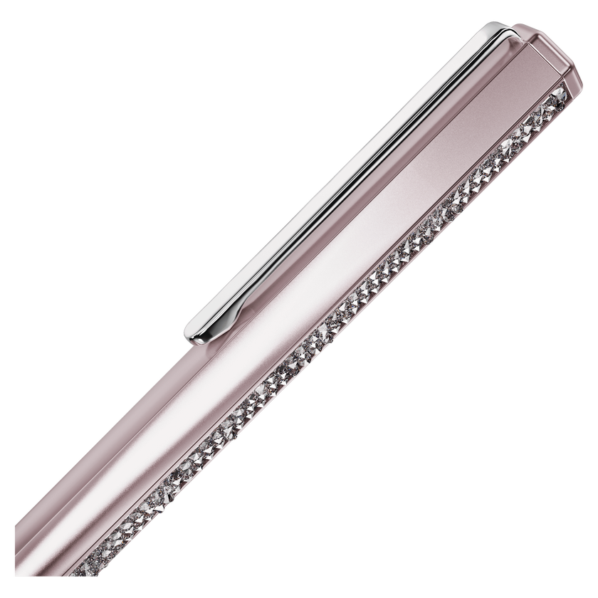 swarovski قلم حبر جاف crystal shimmer، لون وردي لامع، لمسة نهائية بلون ذهبي وردي