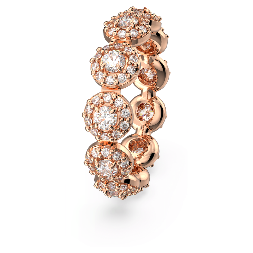 swarovski خاتم una angelic، قطع مُستدير، لون أبيض، لمسة نهائية من الذهب الوردي عيار 18 قيراط