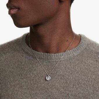 swarovski قلادة dextera، قطع مستدير، لون أبيض، طلاء روديوم