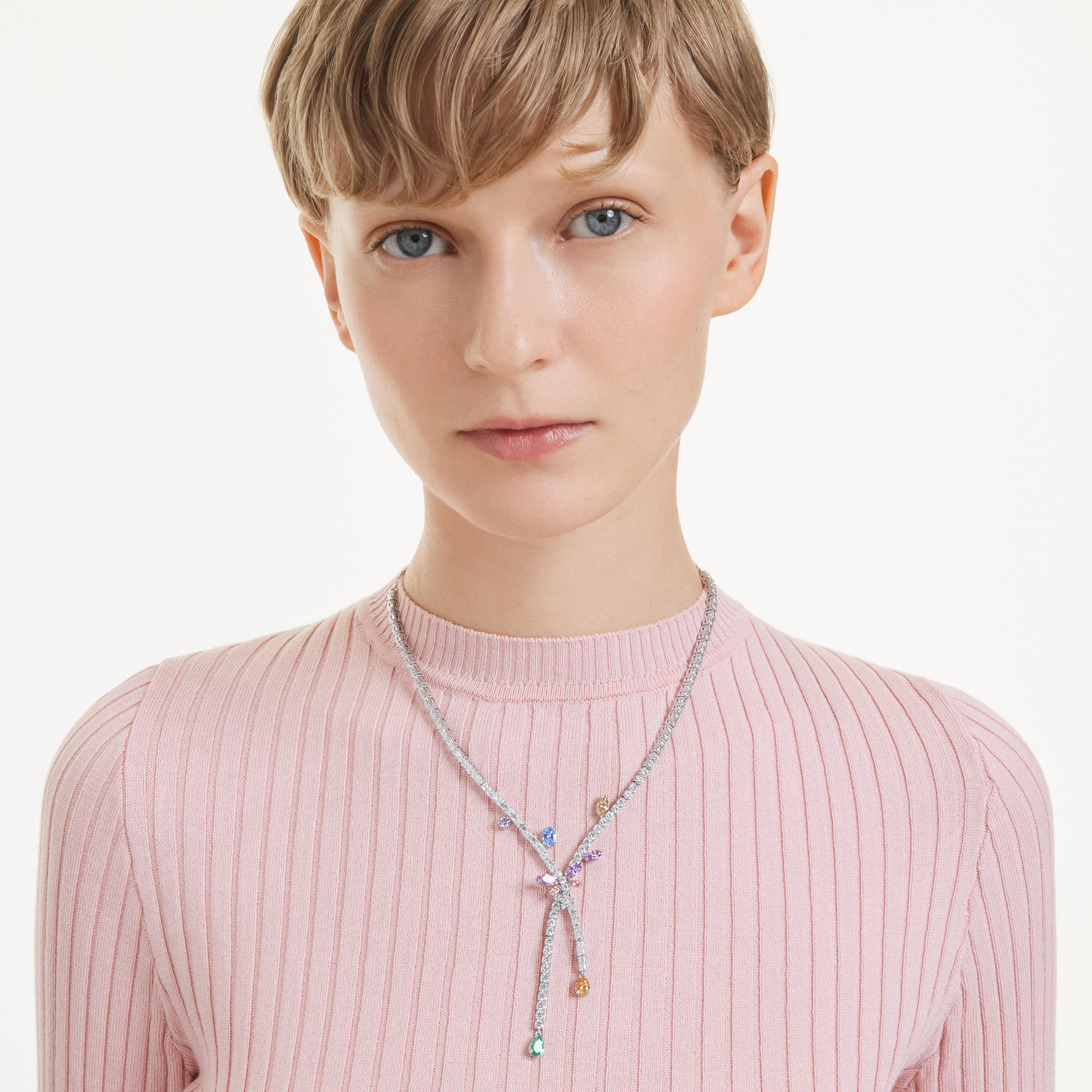 عقد ariana grande x swarovski، قطع متنوع، شكل يعسوب، ألوان متعددة، طلاء روديوم