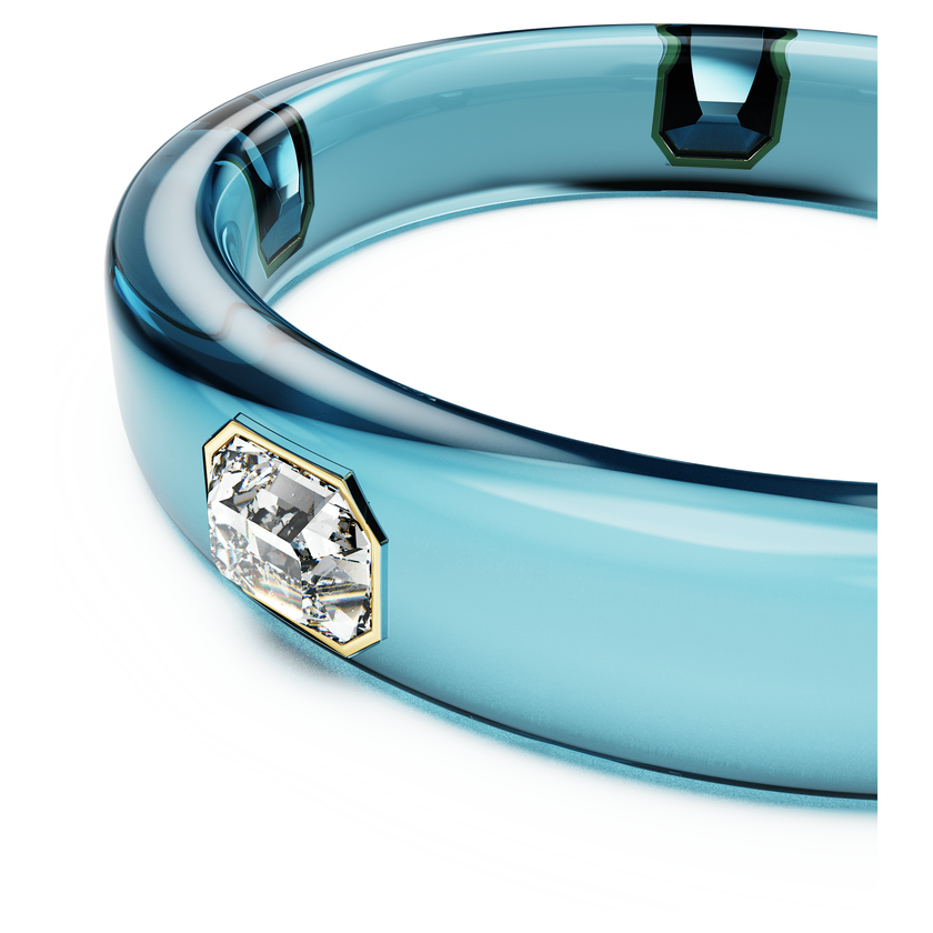 swarovski سوار dulcis، قطع مُثَمَّن، لون أزرق، طلاء باللون الذهبي