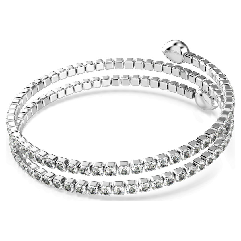 swarovski سوار twisty، قطع على شكل كمثرى، لون أبيض، لمسة نهائية من معادن مختلطة