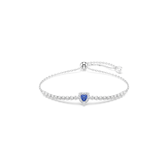 swarovski سوار one، قطع متنوع، شكل قلب، لون أزرق، طلاء روديوم