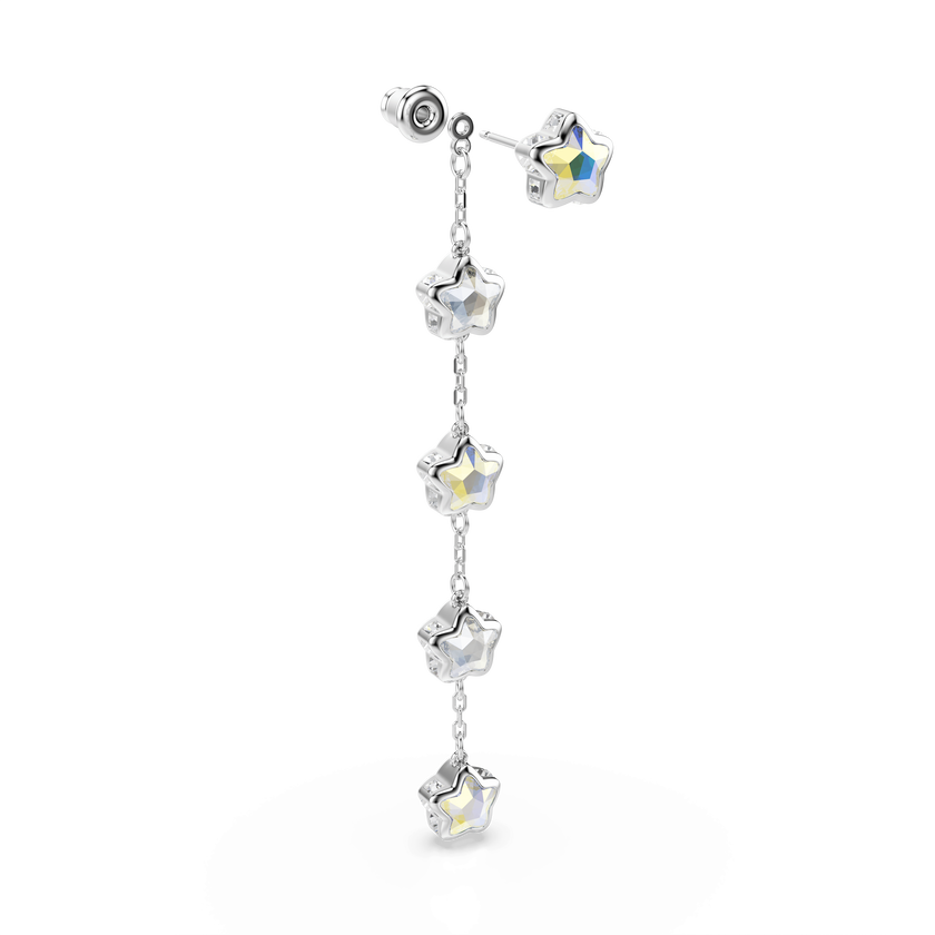swarovski أقراط chroma، قطع متنوع، نجمة، لون أبيض، طلاء روديوم
