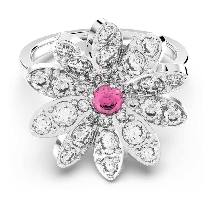 swarovski خاتم eternal flower، شكل زهرة، لون وردي، لمسة نهائية من معادن مختلطة