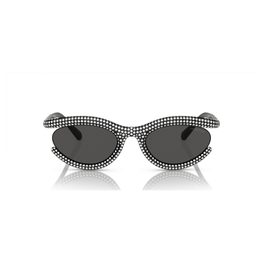 swarovski نظارة شمسية، شكل بيضاوي، sk6006el، لون أسود