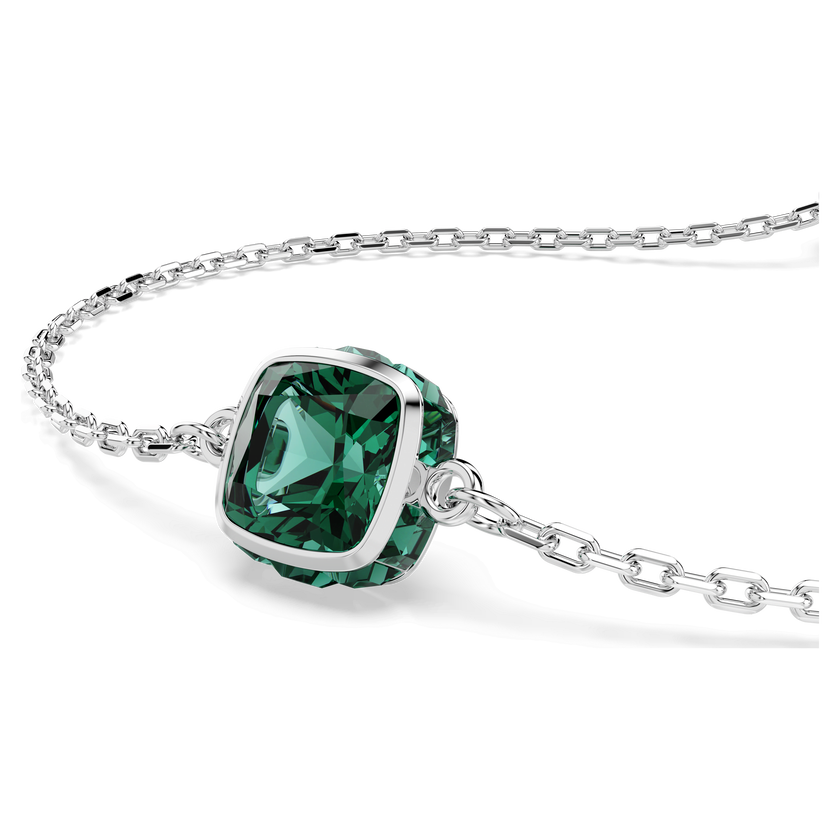 swarovski سوار birthstone، قطع مربع، may، لون أخضر، طلاء روديوم